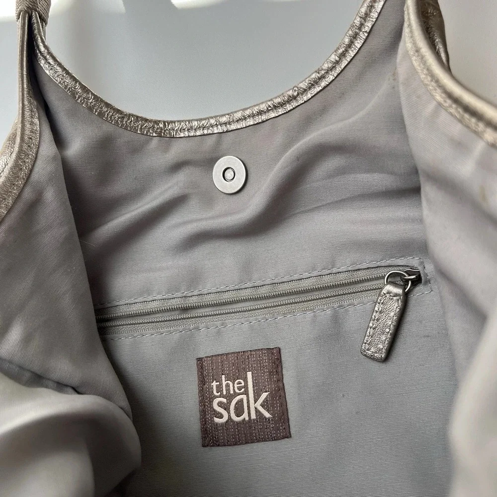 The Sak Gold Distressed Pig Leather Mod Hobo Bag